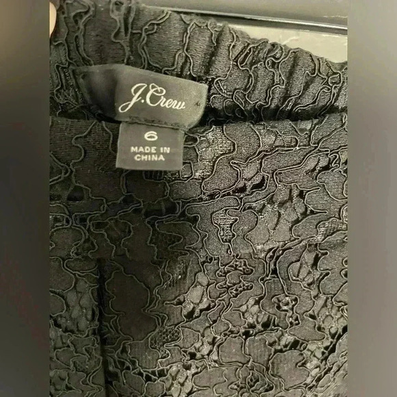 J CREW Black Embroidery Fringe Cropped Capri Pants Womens Size 6 - Picture 4 of 9